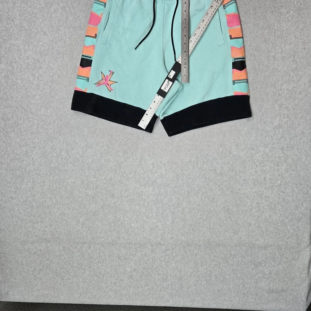 Jordan Men Activewear Shorts M Teal Embroidered Sweat Fleece AJ 11 Jumpman